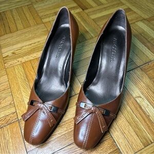 Aerosoles women’s brown bow slip on heels women’s shoes size 8.5